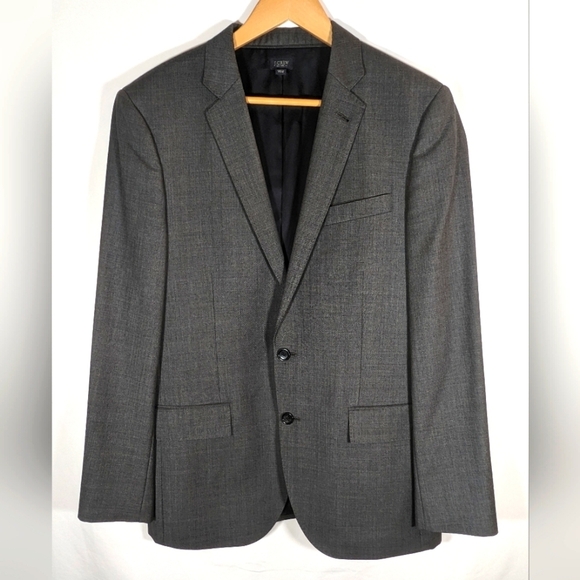J. Crew N.Y. Ludlow Dark Grey Italian Wool Blazer Size 40R - Picture 1 of 16